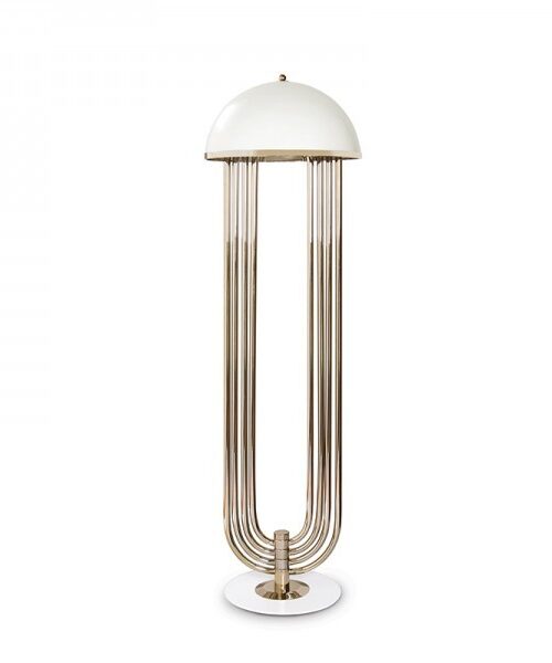 DelightFull Lampa podłogowa TURNER mosiądz aluminium led