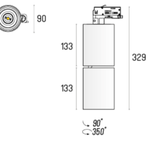 Labra GEIT EVO 90 G2 LED 12W Adaptor 3F On-Off