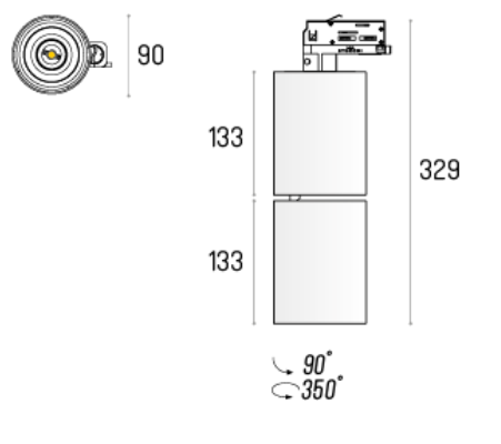 Labra GEIT EVO 90 G2 LED 12W Adaptor 3F On-Off