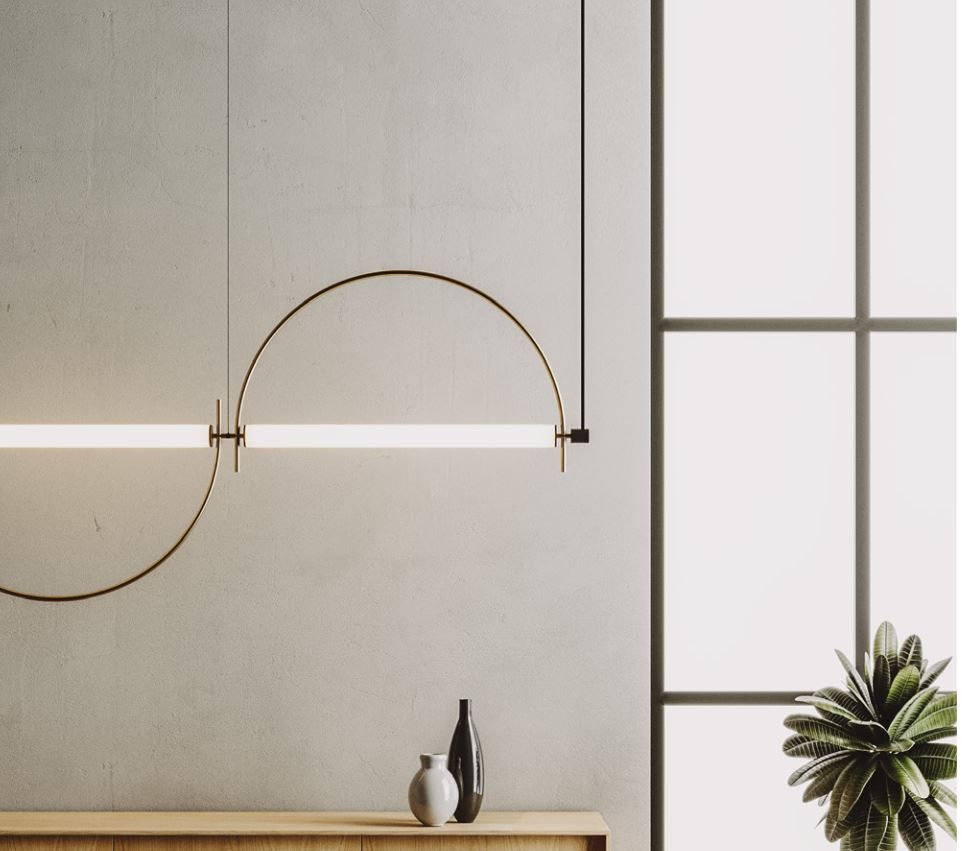 Lampa wisząca Aromas Arc 100 cm czarna