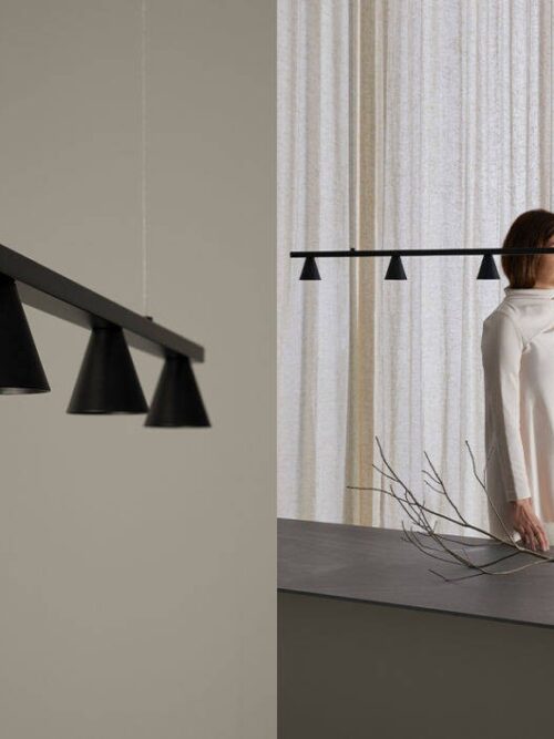 Aromas : Lampa wisząca Lyb czarna szer. 118 cm