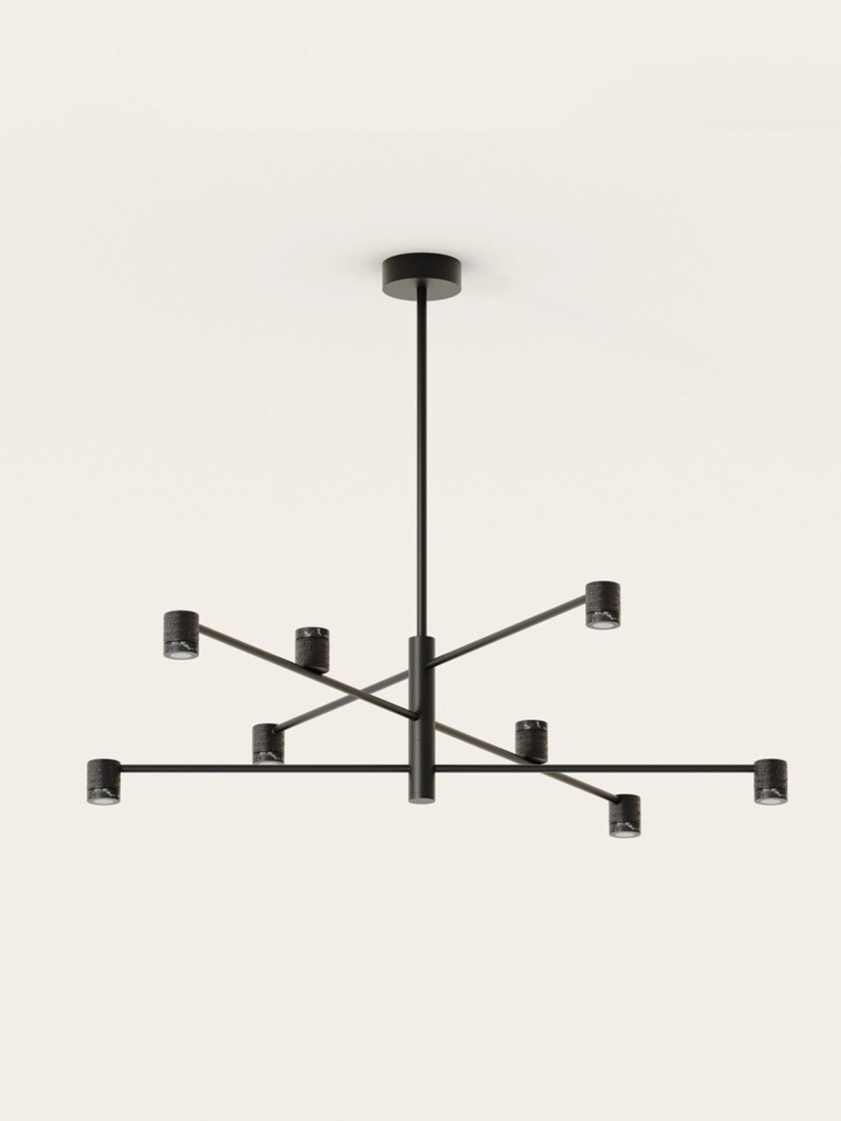 24223.jpg Lampa wisząca Tea XL szer. 130 cm czarna marmurowe klosze