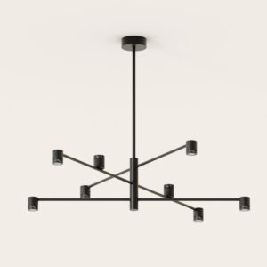 24223.jpg Lampa wisząca Tea XL szer. 130 cm czarna marmurowe klosze