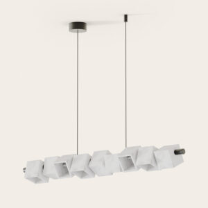 Lampa wisząca Cubic  klosz alabaster /czarny metal