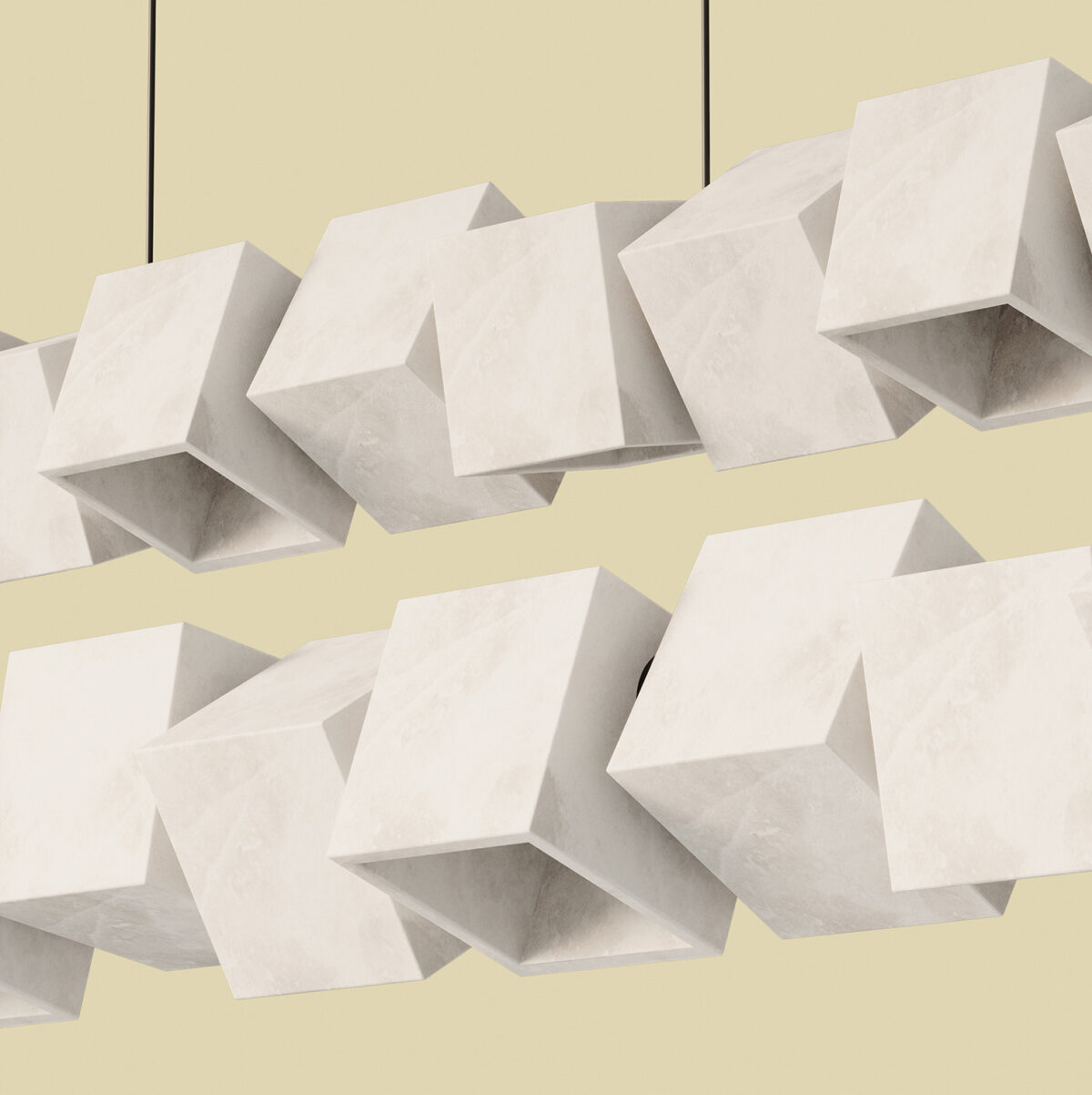Lampa wisząca Cubic  klosz alabaster /czarny metal