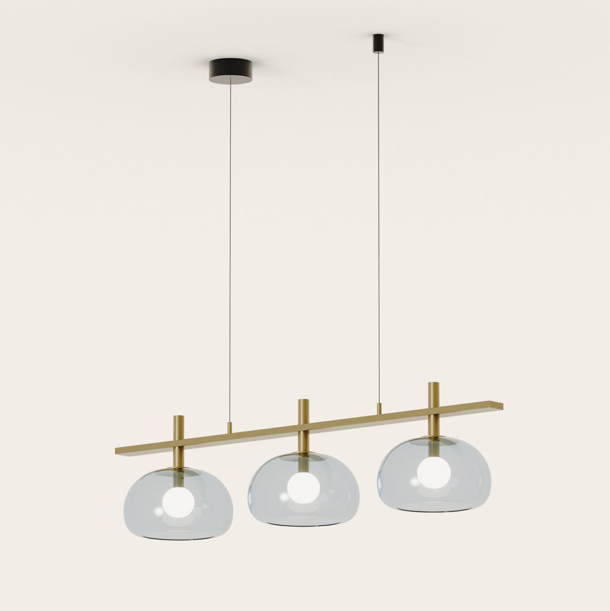24237.jpg Lampa wisząca Cloud szer.110 cm klosz transparentny / złoty metal