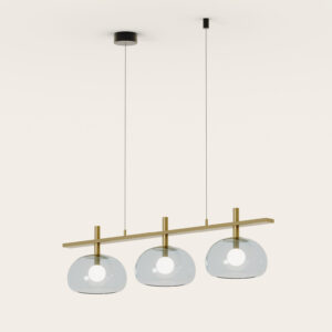 24237.jpg Lampa wisząca Cloud szer.110 cm klosz transparentny / złoty metal