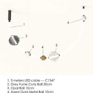 Lampa wisząca Yma Horizontal dł. 300 cm