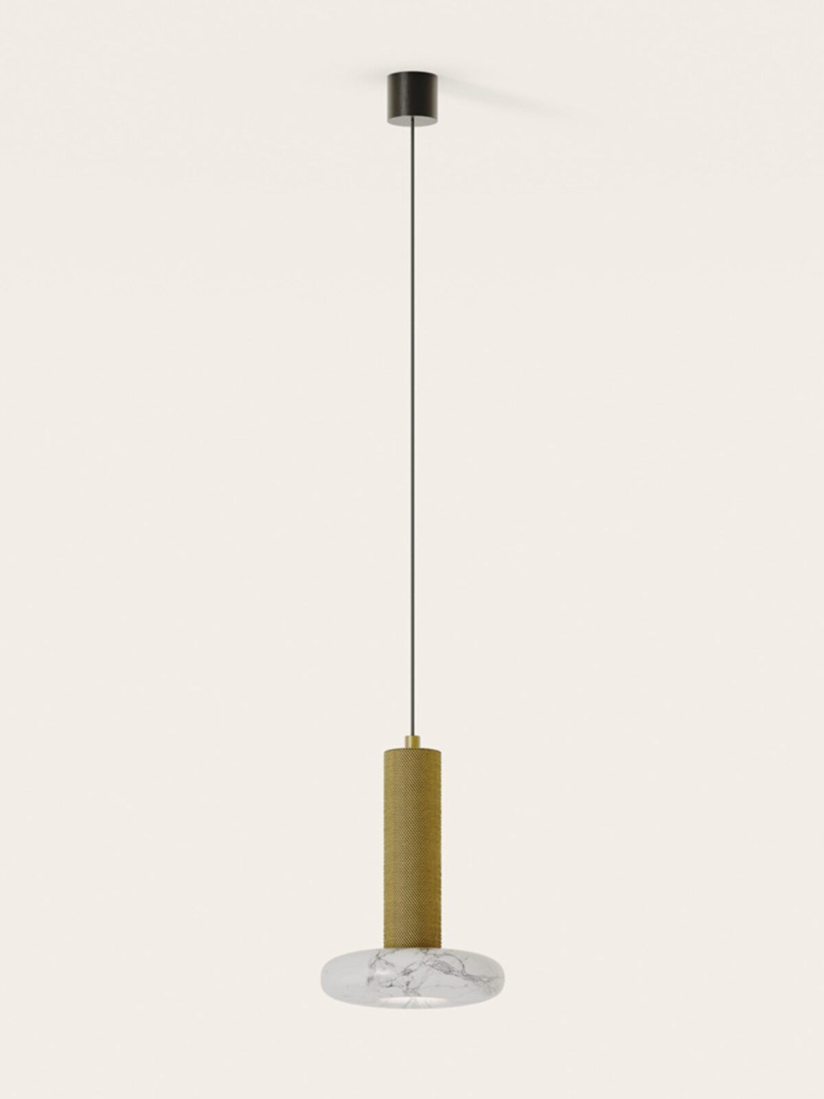 Lampa wisząca Hulo śr. 18 cm biały marmur / złoty metal
