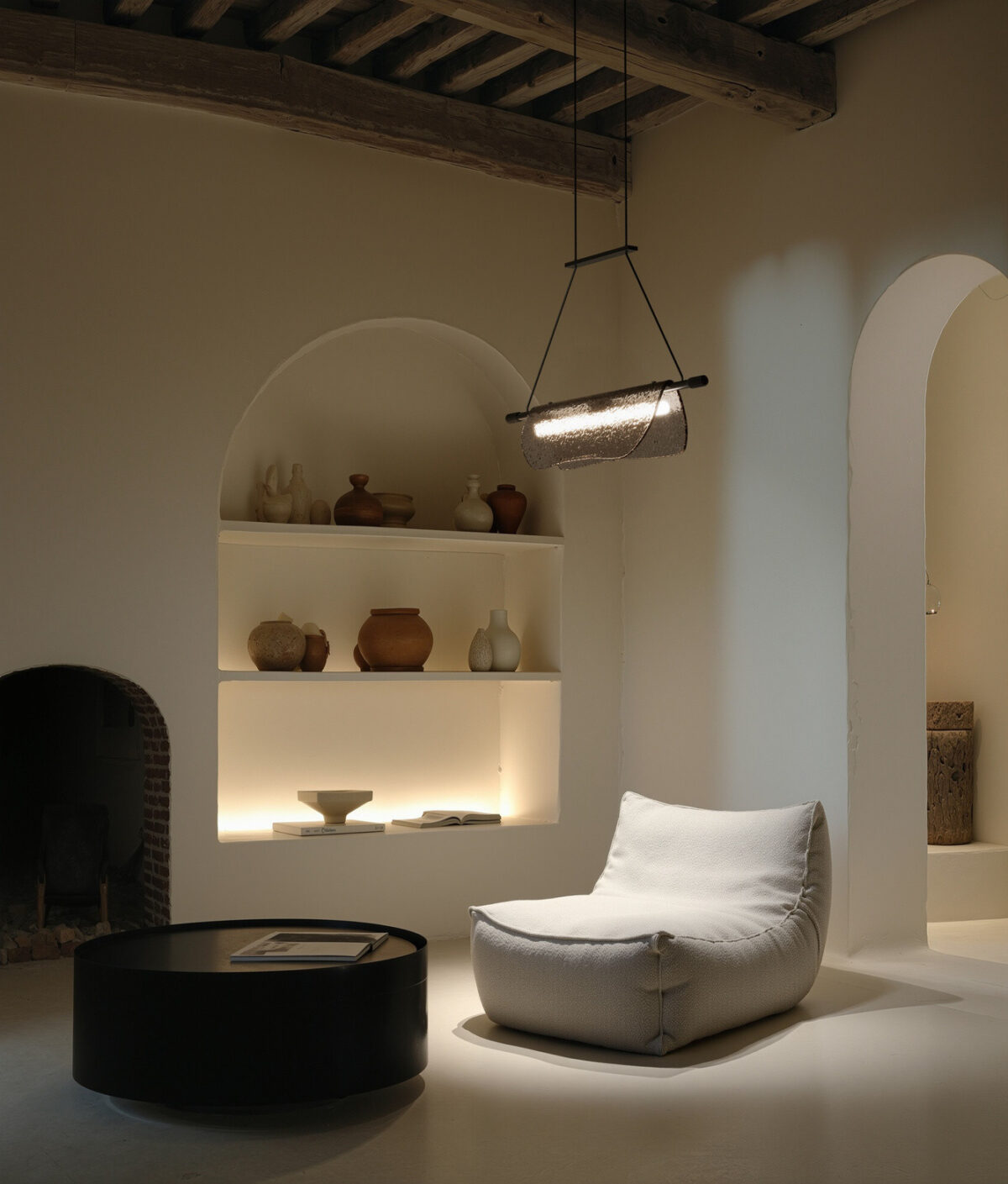 Lampa wisząca Lida szer. 80 cm transparentne szkło