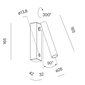 Aqform PET micro R switch LED wall kolor czarny