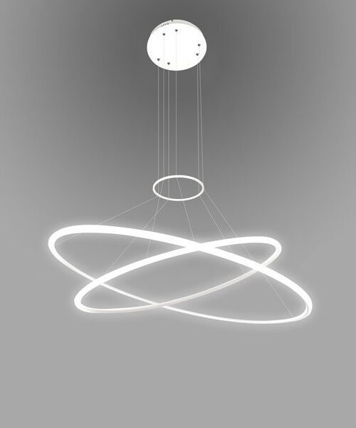 ALTAVOLA Lampa wiszaca okręgi no.2 80cm biała 4000k