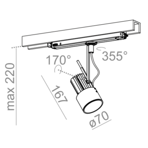 AQForm reflektor 2000 P20 LED L930 51° track biały mat