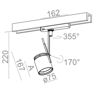 AQForm reflektor 2000 PRO LED L930 55° track biały mat