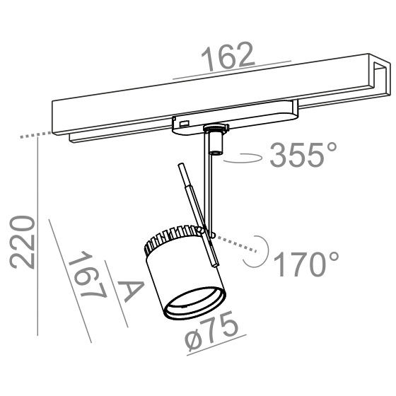 AQForm reflektor 2000 PRO LED L930 55° track biały mat