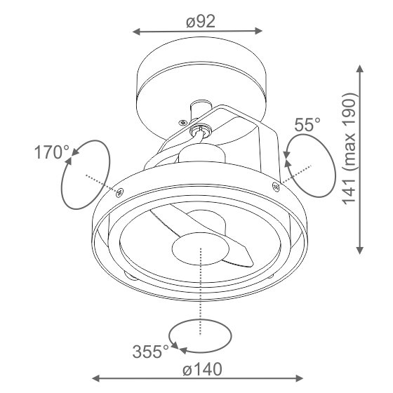 AQForm reflektor ARES 111 230V Phase-Control biały mat