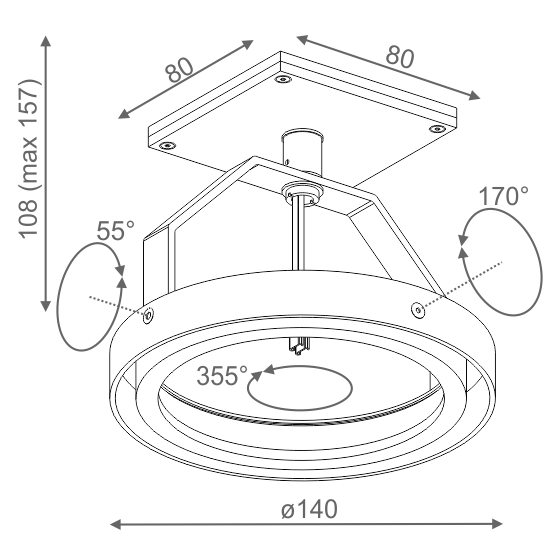 AQForm reflektor ARES 111 Phase-Control czarny mat