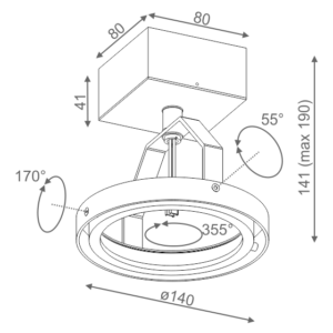 AQForm reflektor ARES 111 plus Phase-Control czarny mat