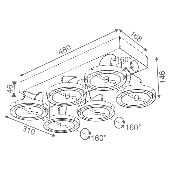 AQForm reflektor BARES 111x6 SL Phase-Control biały mat