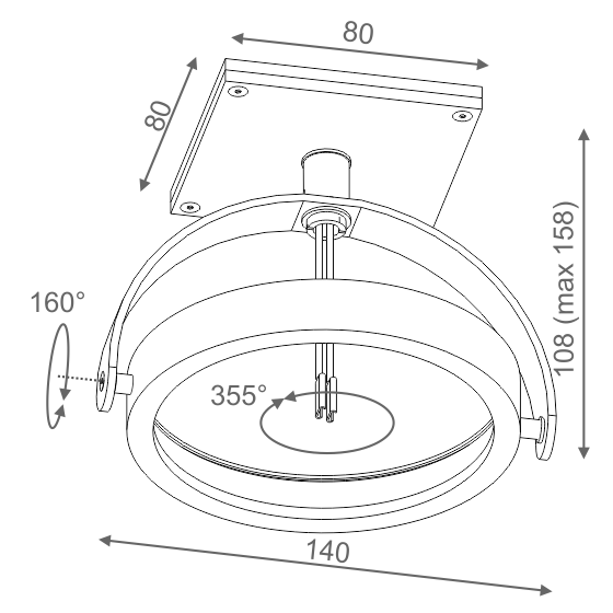 AQForm reflektor CERES 111 Phase-Control czarny mat