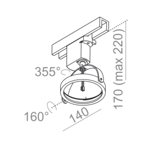 AQForm reflektor CERES 111 Phase-Control track czarny mat