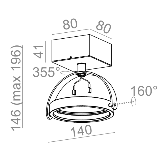 AQForm reflektor CERES 111 plus Phase-Control czarny mat