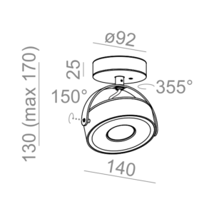 AQForm reflektor CERES 111 QRLED 230V M930 38° Phase-Control czarny mat