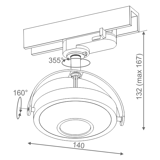 AQForm reflektor CERES AQLED lens 230V M930 27° Phase-Control track biały mat