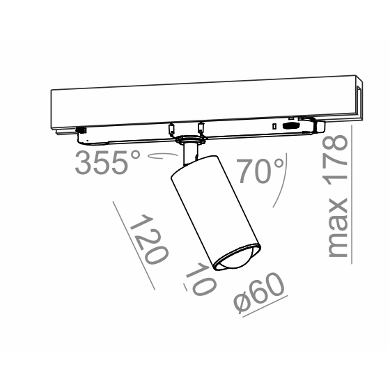 AQForm reflektor PET zoom LED DALI M930 22-48° DALI track biały mat