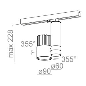 AQForm reflektor ROLL LED L930 48° track biały mat