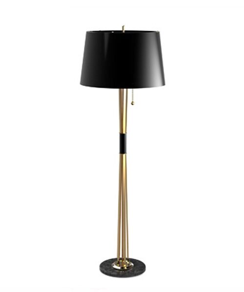 DelightFull Lampa podłogowa MILES mosiądz aluminium marmur protoro