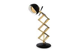 DelightFull Lampa stolikowa BILLY mosiądz aluminium tkanina led