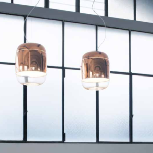 Prandina Lampa wisząca GONG S szkło, białe